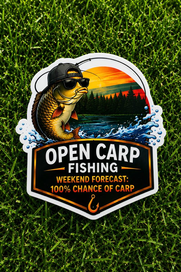 Automobilio lipdukas WEEKEND FORECAST: 100% CHANCE OF CARP
